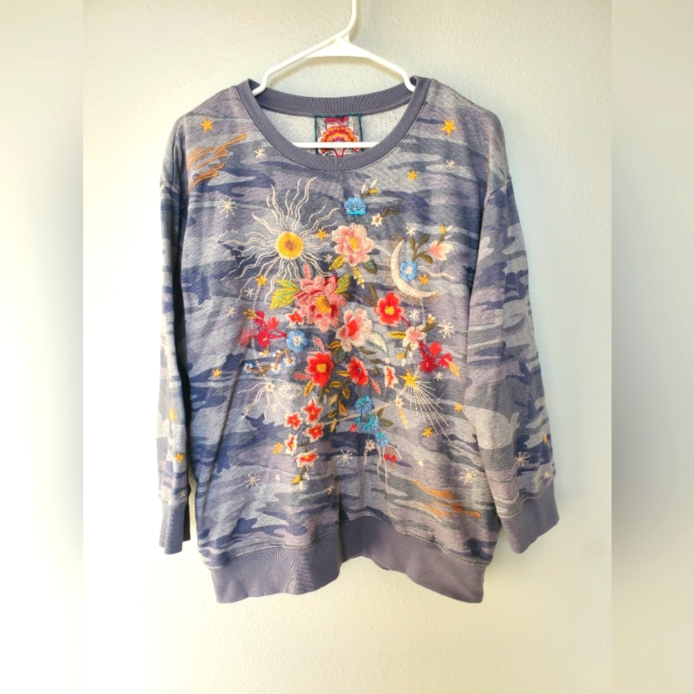 Johnny Was embroidered sweatshirt
